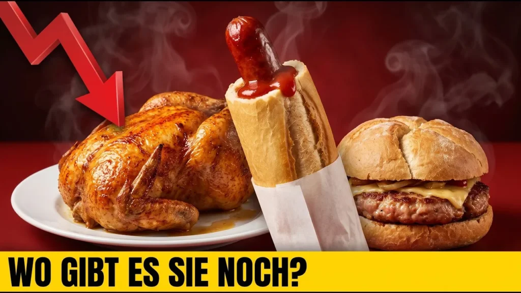 Titelbild der Folge über das Fast Food der DDR: goldbrauner Broiler, Ketwurst im Papier und Grilletta unter der gelben Leiste „Wo gibt es sie noch?“